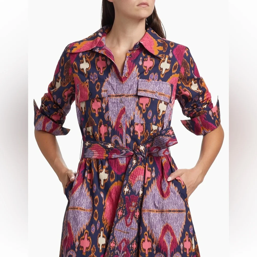 Figue Bassa Printed Midi Shirtdress size small
NWOT - Picture 3 of 16